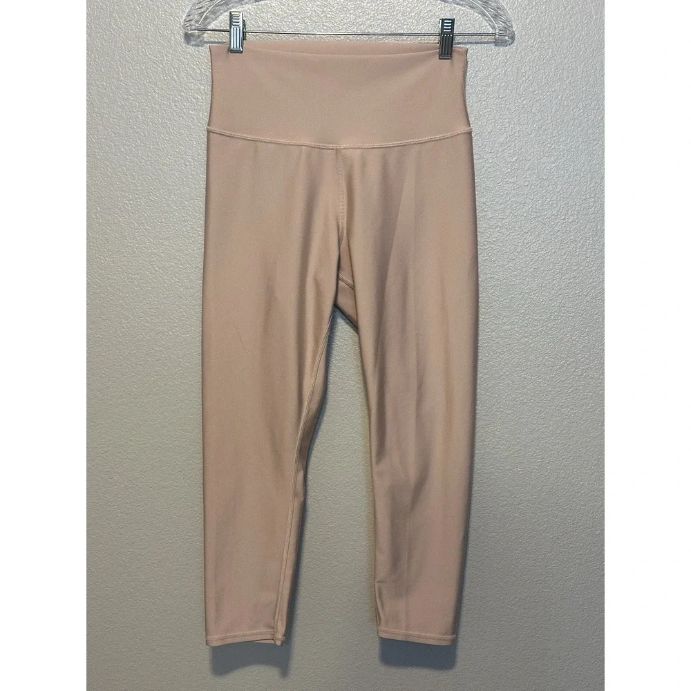 ALO Yoga Women Large Airlift High Waist Capri Crop Leggings Macadamia? Workout